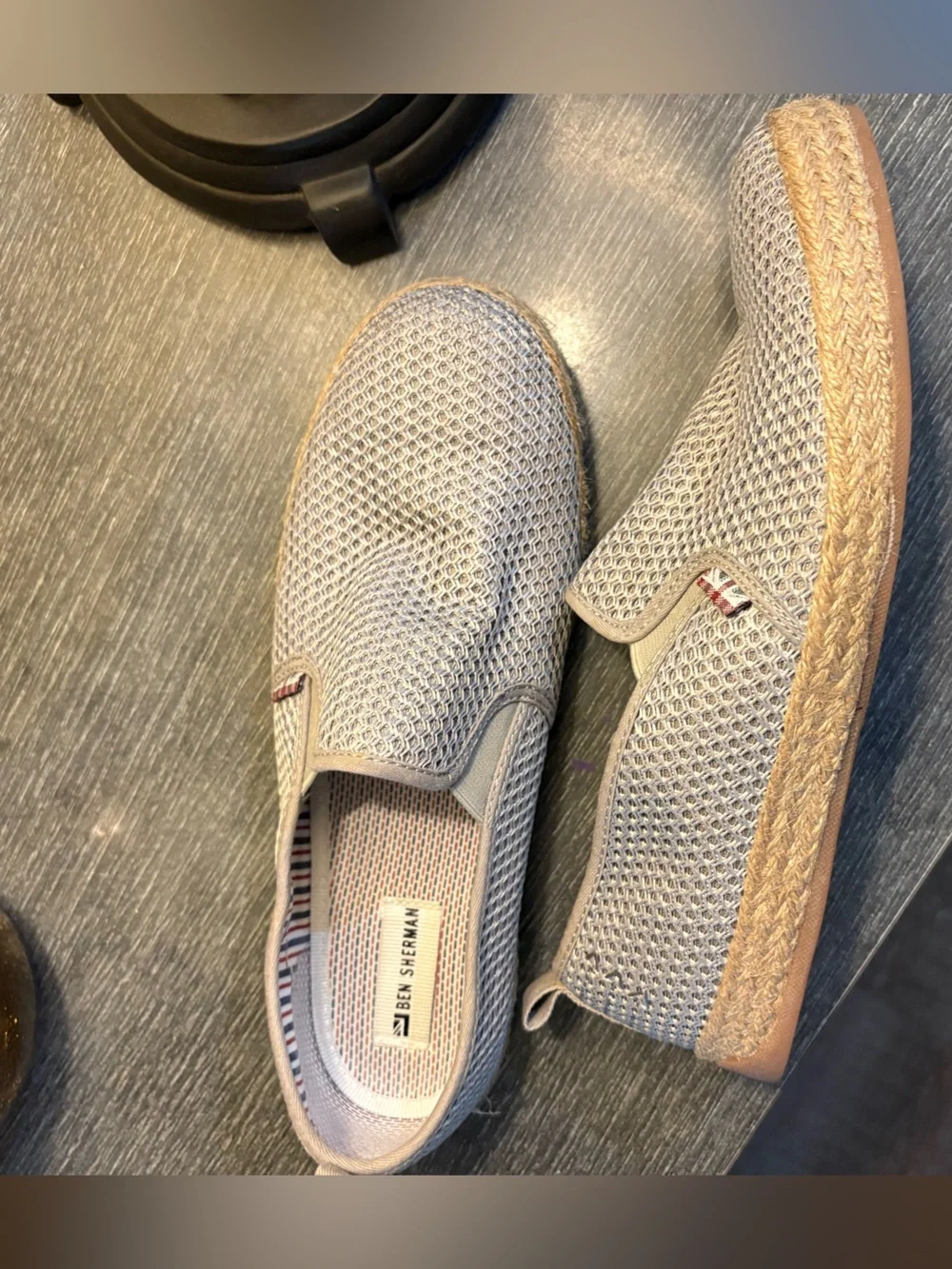 Ben Sherman Jensen natural slip on shoes gray. Size 9 men’s. Woven sole
